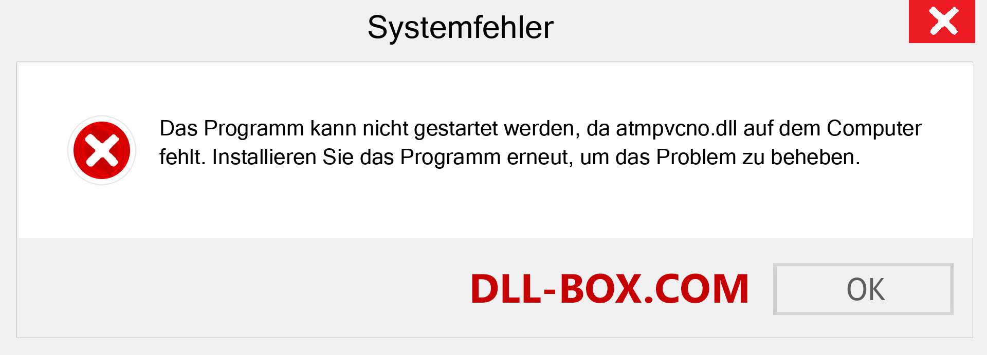 atmpvcno.dll-Datei fehlt?. Download für Windows 7, 8, 10 - Fix atmpvcno dll Missing Error unter Windows, Fotos, Bildern