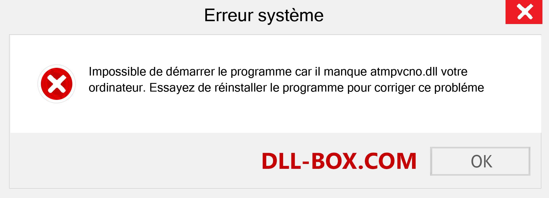 Le fichier atmpvcno.dll est manquant ?. Télécharger pour Windows 7, 8, 10 - Correction de l'erreur manquante atmpvcno dll sur Windows, photos, images